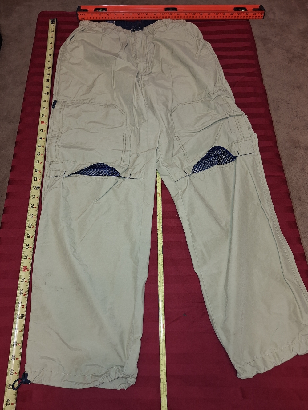 OP Men's Khaki Convertible Cargo Pants with Mesh Vents